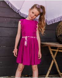 B.Nosy - Embroidered Ruffle Dress - Kids-Teens
