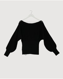 Revibe - Repaired Minima Esenciales Oriel Off Shoulder Knit Top - AU 8