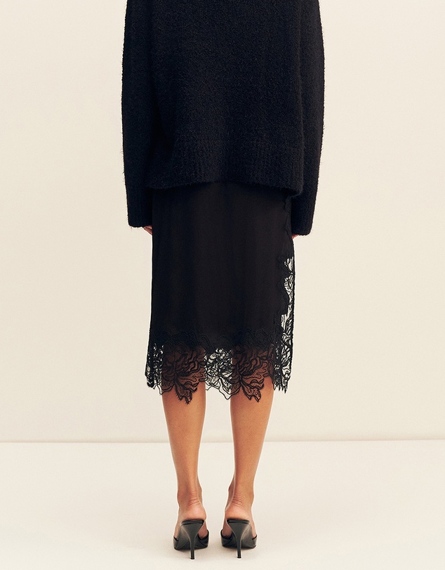 Shona Joy - Eniko Lace Split Midi Skirt