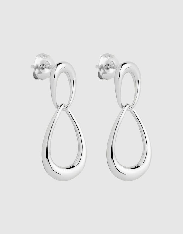Najo - Vivante Silver Drops Grande Earrings