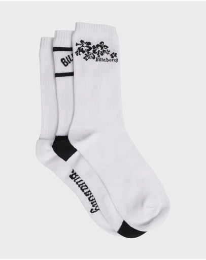 Billabong - Womens Good Times 3 Pack Crew Socks