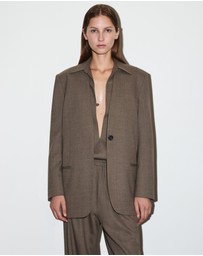 COS - Collarless Wool-Blend Blazer