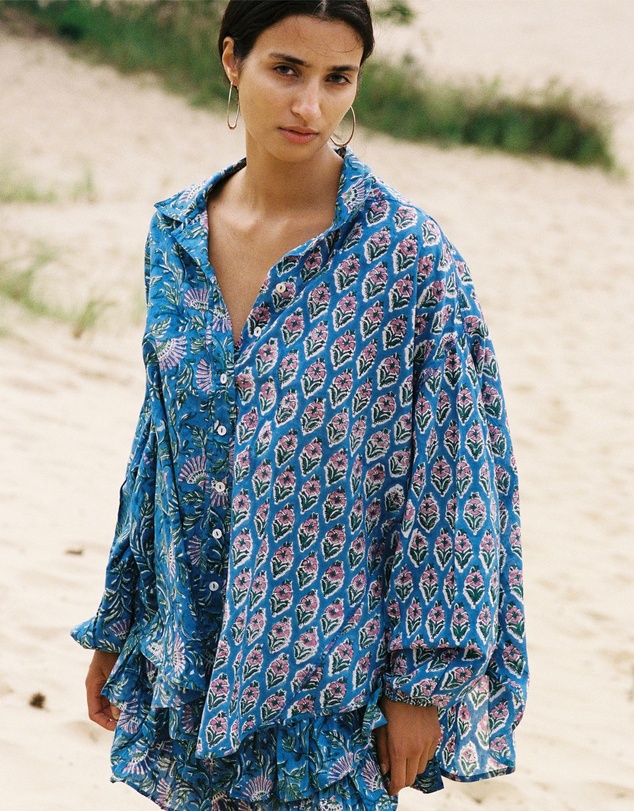 KINGA CSILLA - Zaffre Block Print Chalm Shirt