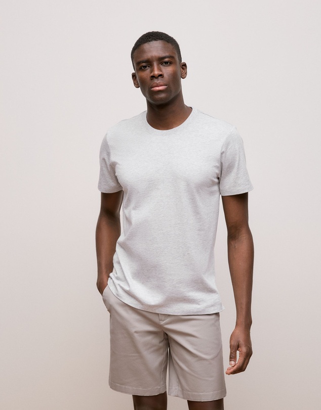 Trenery - Cotton Marle Crew T-shirt in Grey Marle