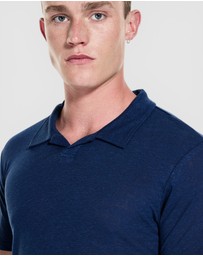 GUESS - Leon Linen Short Sleeve Polo Shirt