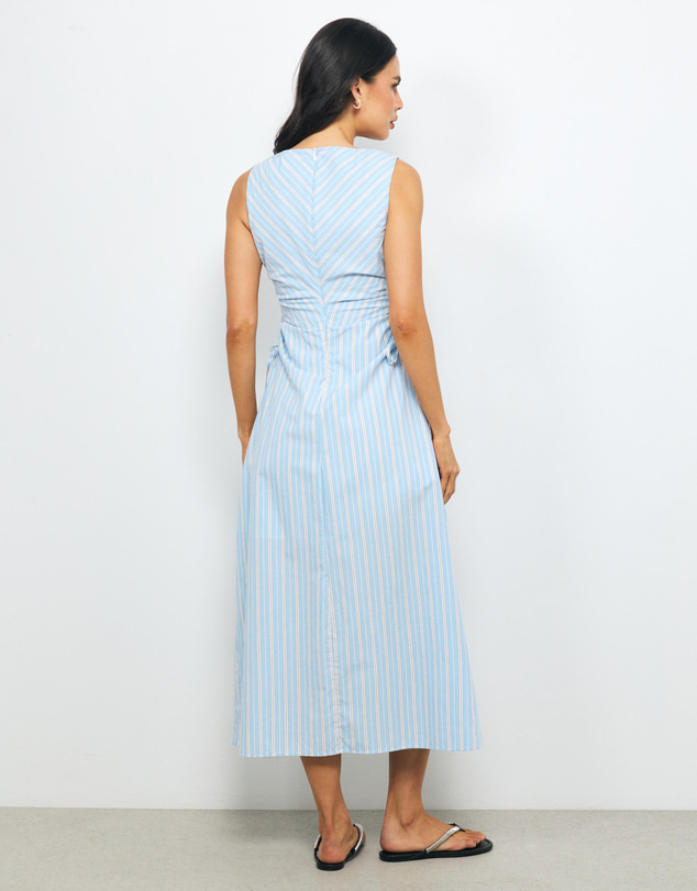 AERE - Nieve Stripe Cotton Midi Dress