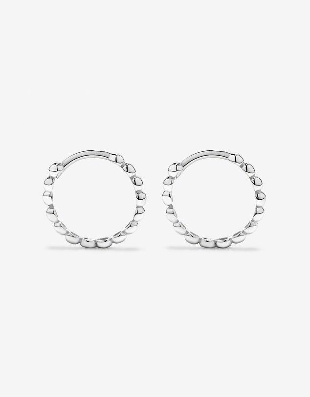 Michael Hill - 13.5mm Large Beaded Huggie Earrings in Sterling Silver