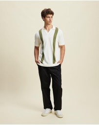 AERE - Arlo Organic Cotton Stripe Knit Polo