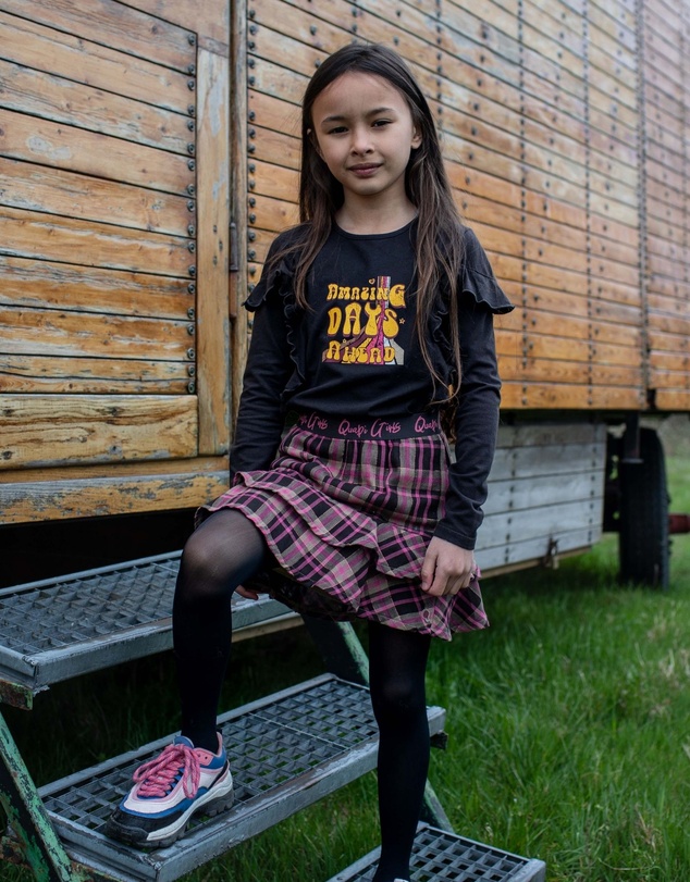 Quapi - Kendra Check Ruffle Skirt - Kids-Teens