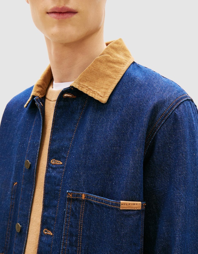 Tommy Hilfiger - Corduroy Collar Denim Chore Jacket