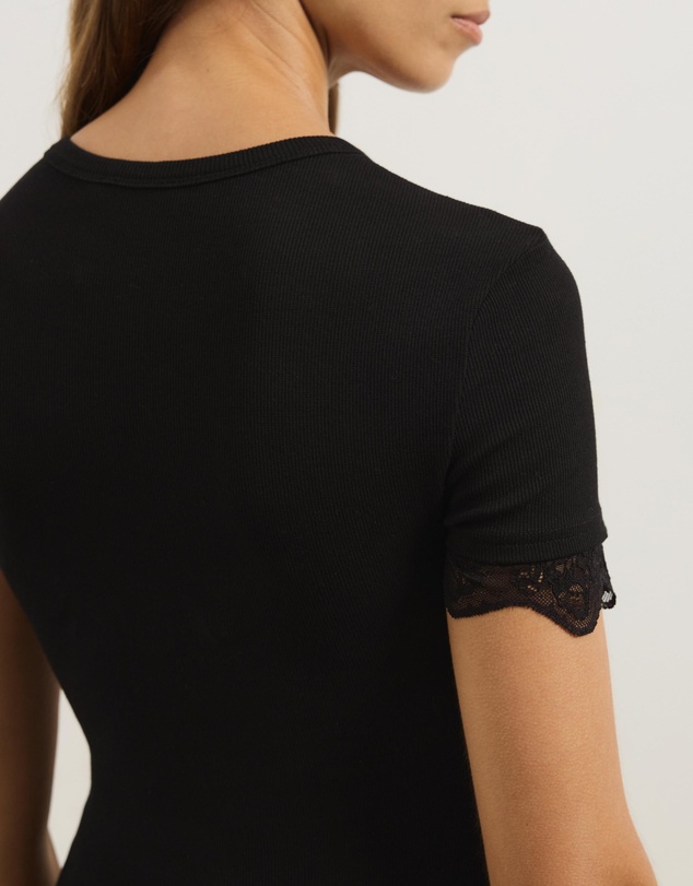 Atmos&Here - Sienna Short Sleeve Lace Jersey T-Shirt