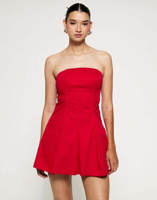 Lover - Nobu Strapless Pleated Mini Dress