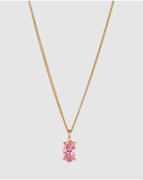 Elli Jewelry - Necklace Crystal Oval 925 Sterling Silver Gold-Plated