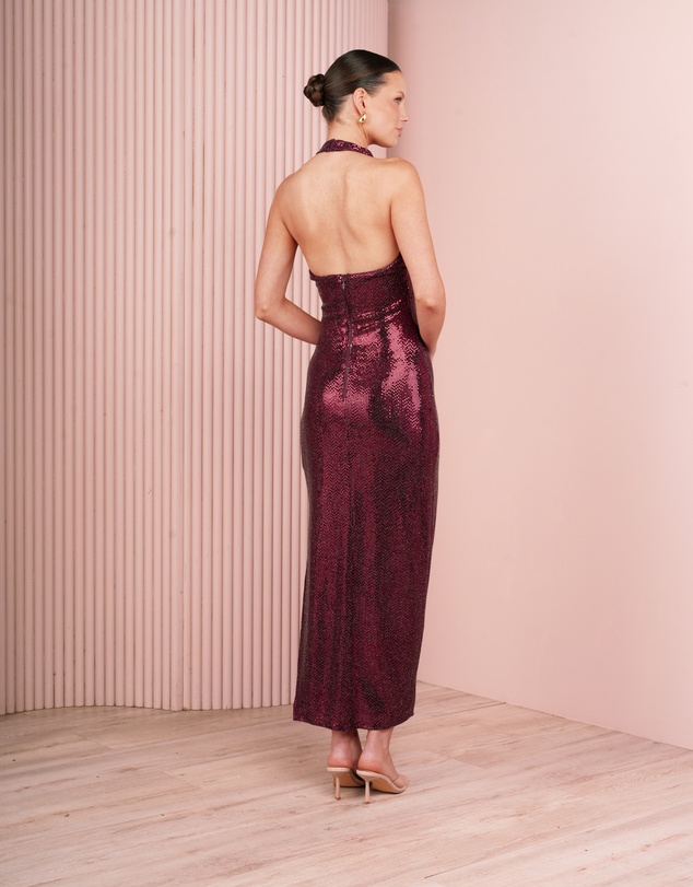 Azzurielle - Fay Halter Neck Maxi Dress