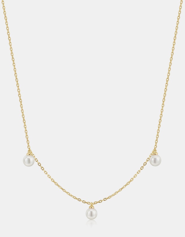 Ania Haie - Ania Haie Triple Shell Pearl Station Necklace