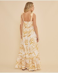 Amelius - Rosemallow Shoulder Tie Maxi Dress