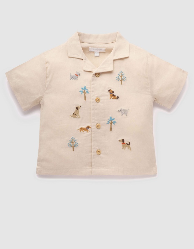 Purebaby - Relaxed Embroidered Shirt-Kids-Babies