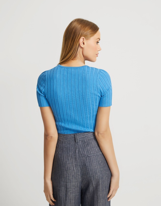 Oxford - Sasha Crew Neck Short Sleeve Knit Top