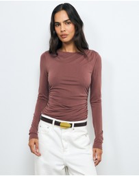 AERE - Emma Draped Cupro Top