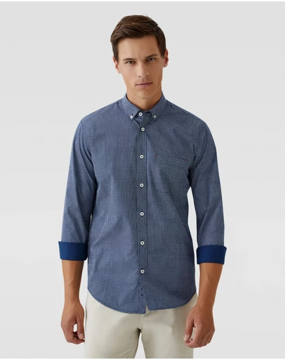 Oxford - Stratton Printed Cotton Shirt