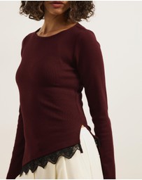 Atmos&Here - Sienna Lace Jersey Long Sleeve Top