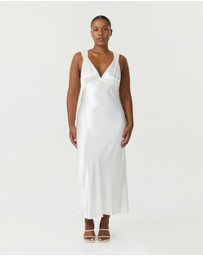 Third Form - Satin Gather Bra Bias Slip Dress