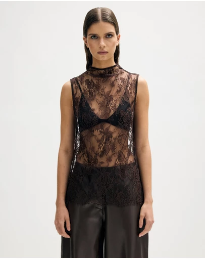 Minima Esenciales - Fenn Lace High Neck Top