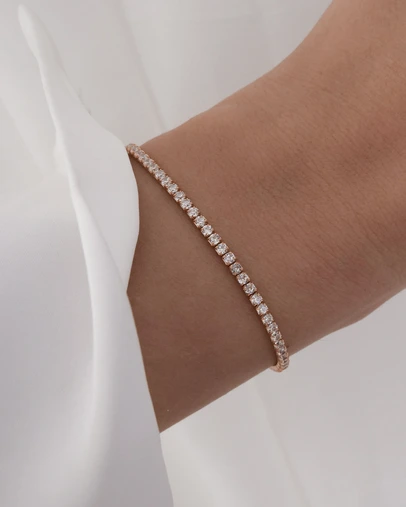 The Silver Collective - Tennis Bracelet Petite Rose Gold
