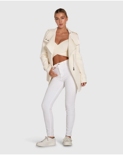 Belle & Bloom - Bad Girl Wool Blend Moto Coat