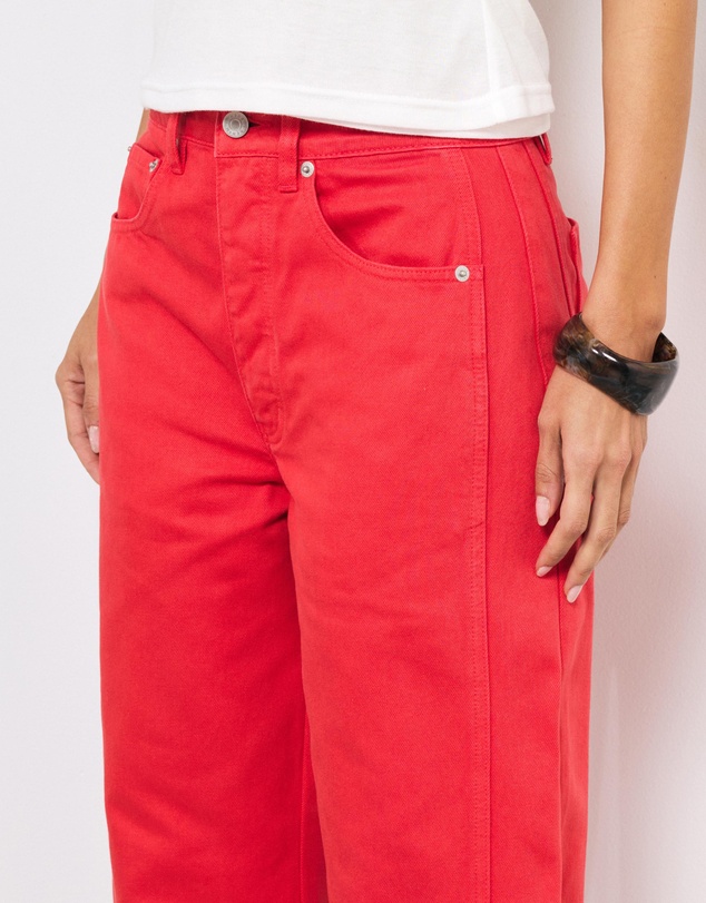 AERE - Mid Rise Barrel Leg Jeans