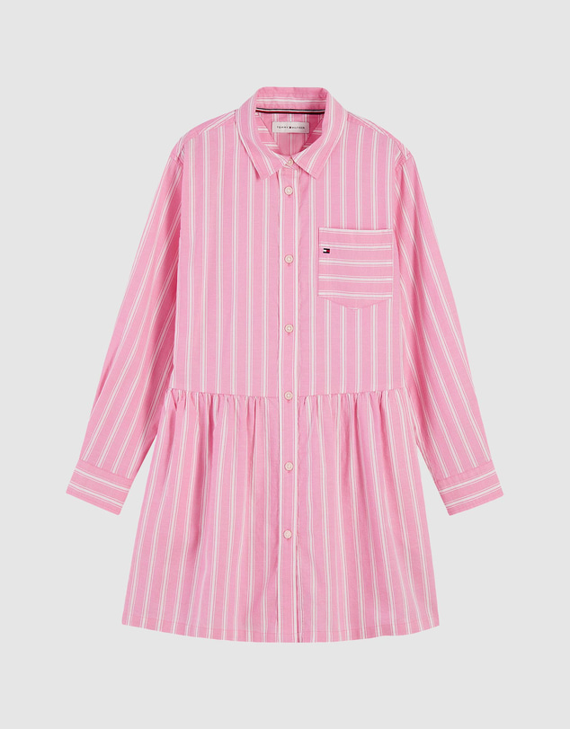Tommy Hilfiger - Essential Patch Pocket Oxford Shirt Dress - Kids