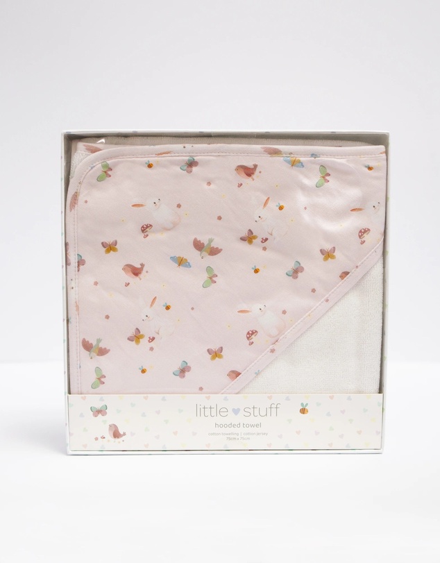 Little Stuff - Butterfly Garden Hooded Towel