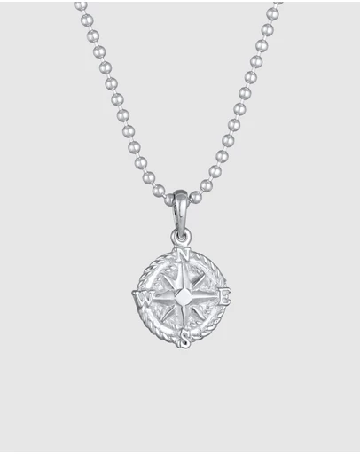 Kuzzoi - ICONIC EXCLUSIVE - Compass Pendant Necklace in 925 Sterling Silver