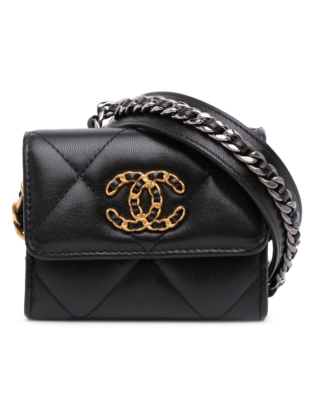 Pre-Loved by Azura Reborn - Pre-Loved Lambskin 19 Flap Coin Purse With Chain