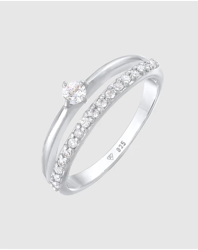 Elli Jewelry - Ring Duo Zirconia 925 Sterling Silver