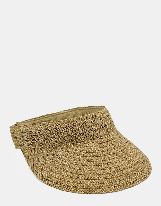 Morgan & Taylor - Blake Braided Straw Visor in Natural Beige