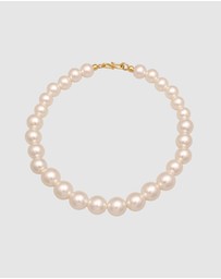 Elli Jewelry - Necklace Ball Pearls 925 Sterling Silver Gold-plated