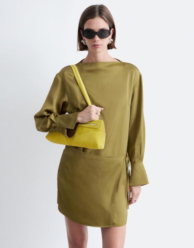 & Other Stories - Satin Tie-Closure Mini Dress
