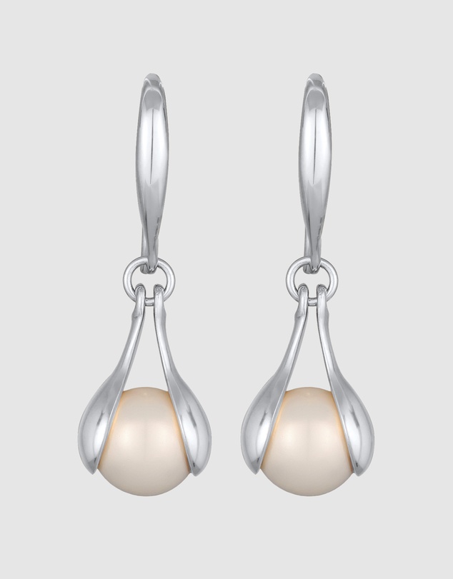Elli Jewelry - Earrings Hanger Long with Shell Pearl 925 Sterling Silver