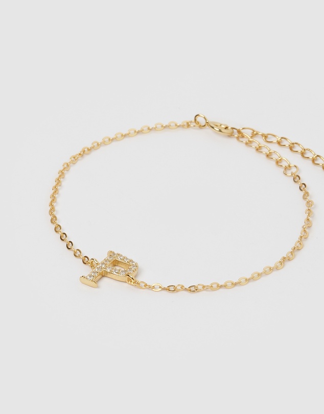 Izoa - Crystal Letter P Bracelet