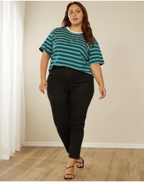 Atmos&Here Curvy - Frankie Striped Relaxed Tee