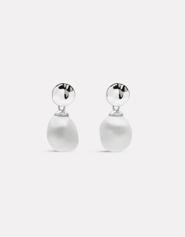 Najo - Ocean Drift Silver & Pearl Earring