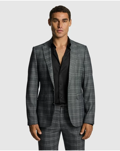 yd. - Cassius Slim Fit Check Suit Jacket