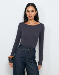 AERE - Sara Long Sleeve Rib Top