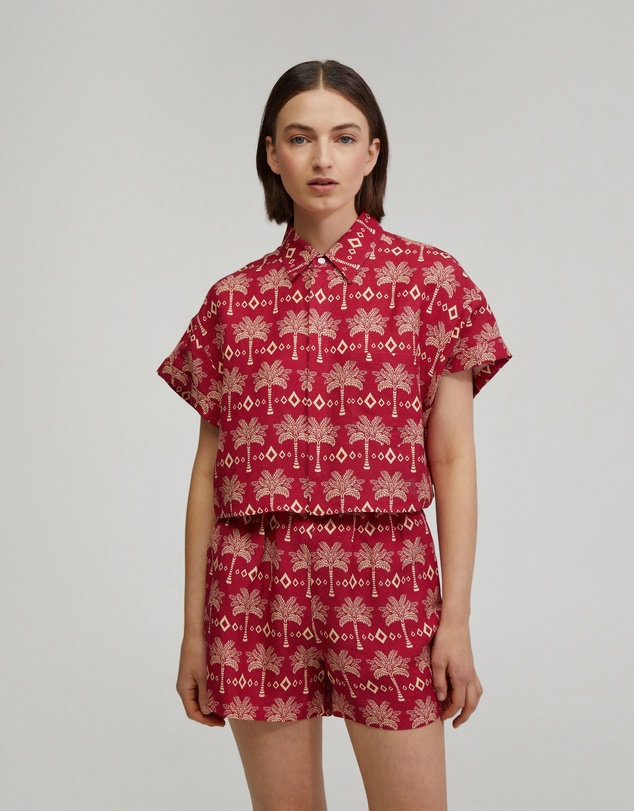Oxford - Lottie Printed Crop Shirt