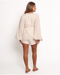 Petal & Pup - Cassian Belted Playsuit - Tan Swirl