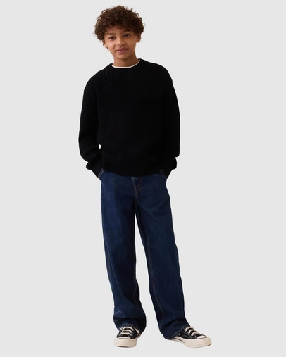GAP - LS Cotton Crew Shaker - Kids-Teens
