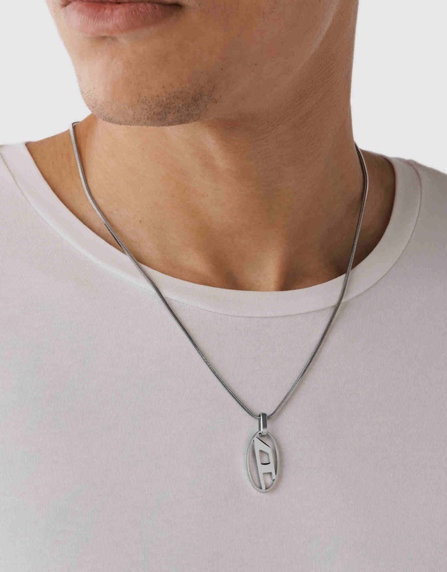Diesel - Single Pendant Silver-Tone Necklace