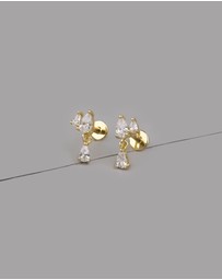 Wanderlust + Co - Teardrop Gems 14K Gold Vermeil Flat Back Earrings