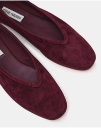 Steve Madden - Leni Wine Suede Flats